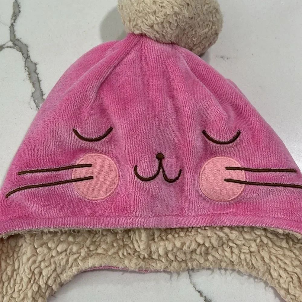 Zutano’s | Pink Fleece Velour Bunny Infant Girls Winter Snow Hat